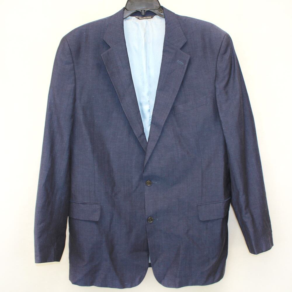 Jack Victor Rochecter Union Italian wool linen fabric blazer sport coat 48 XL